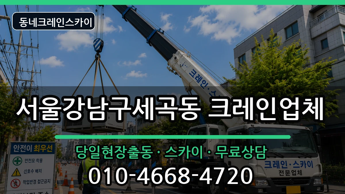 서울강남구세곡동 크레인 장비 처리 안내 이미지 1
