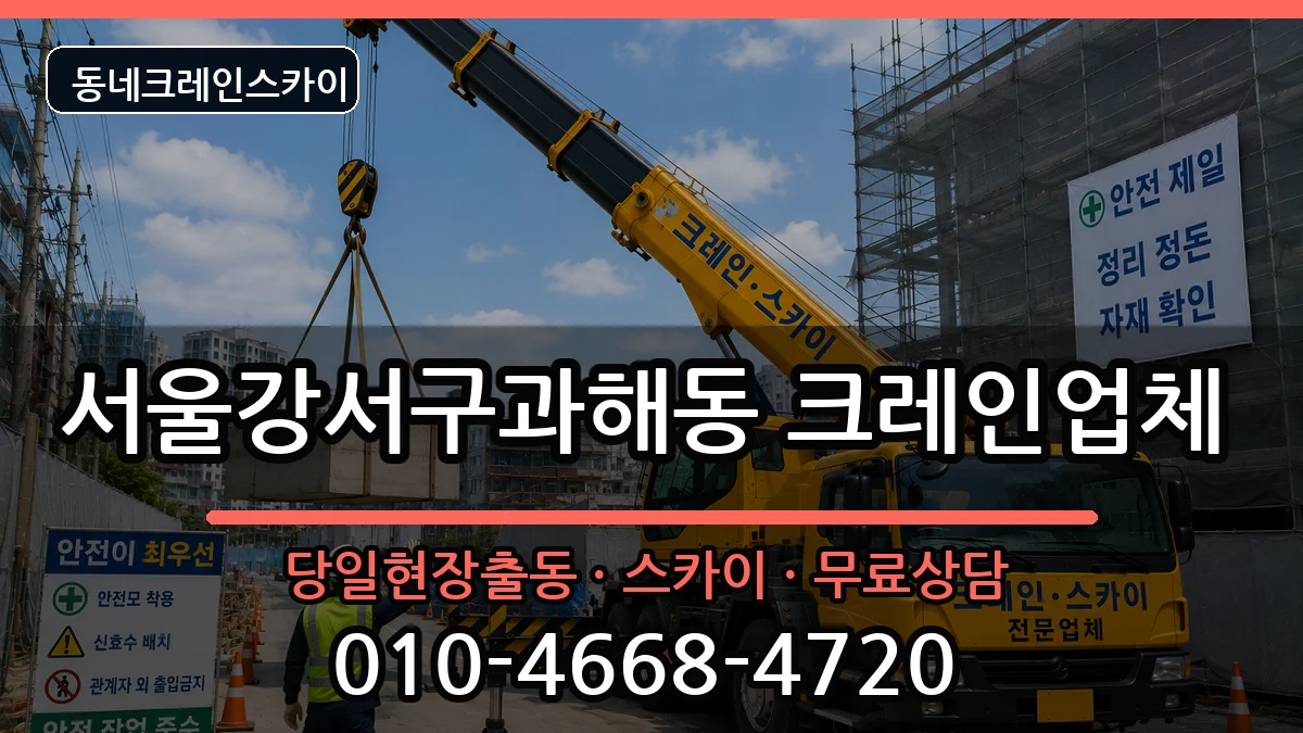 서울강서구과해동 크레인 장비 처리 안내 이미지 1
