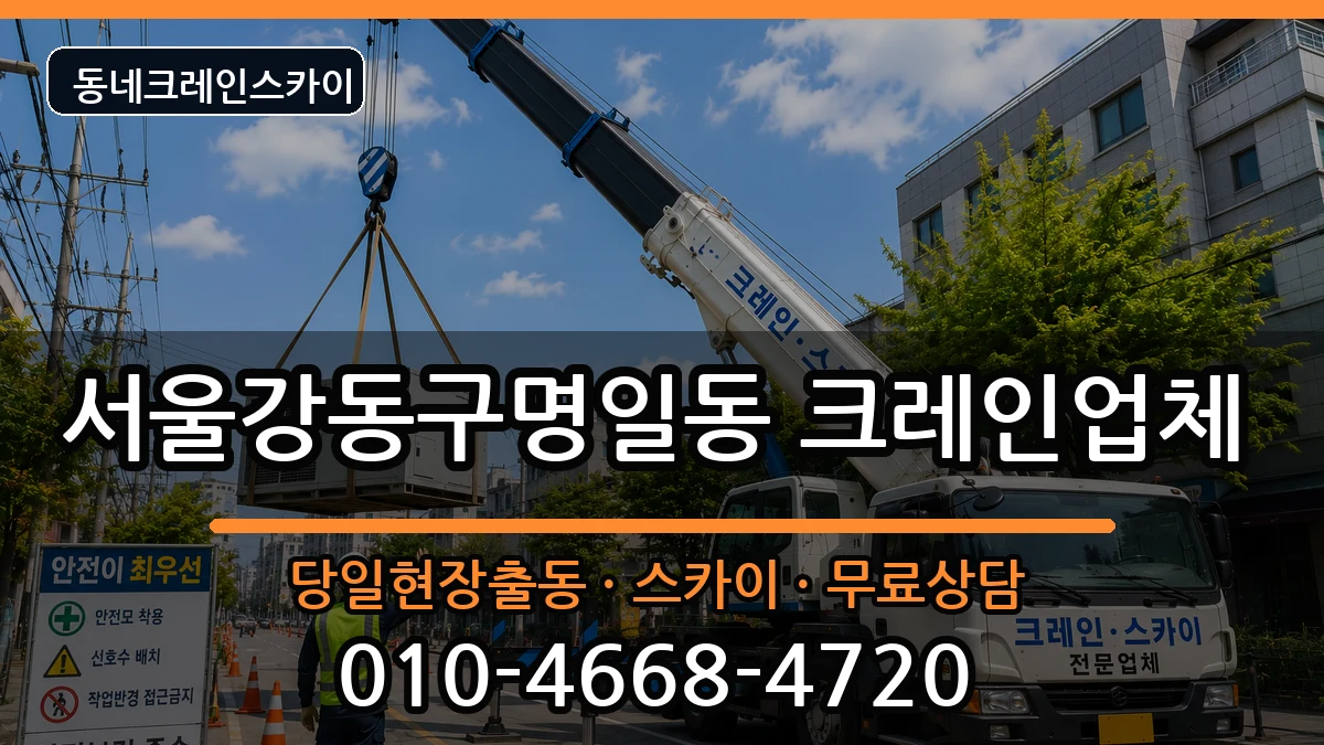 서울강동구명일동 크레인 장비 처리 안내 이미지 3