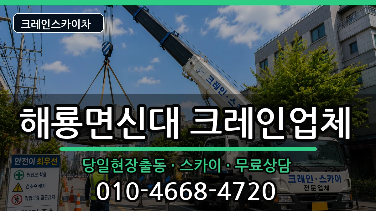 전라남도 순천시 해룡면신대  크레인 질문형