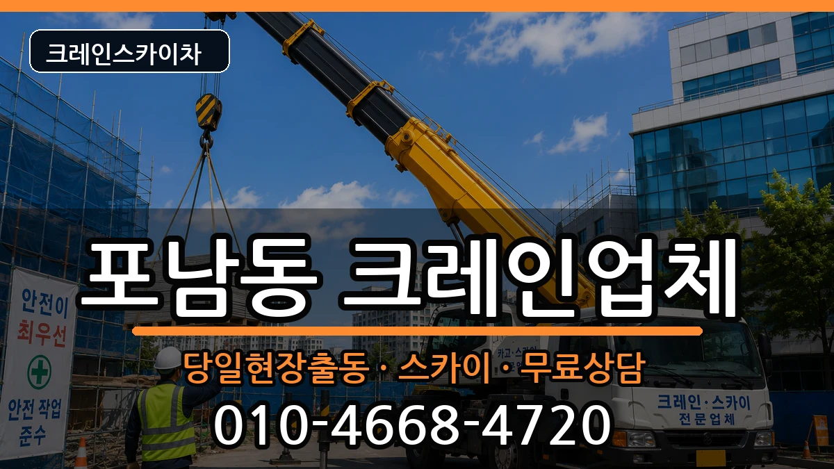 강원특별자치도강릉시포남동 크레인 장비 처리 안내 이미지 1