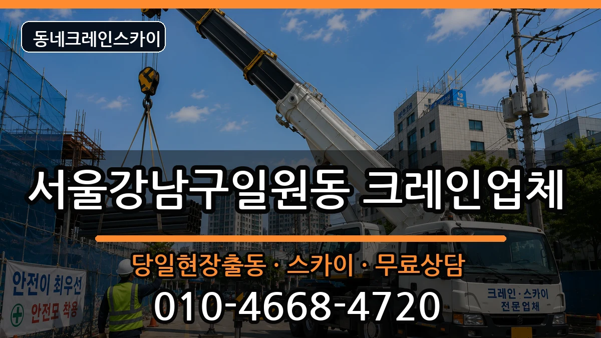 서울강남구일원동 크레인 장비 처리 안내 이미지 1