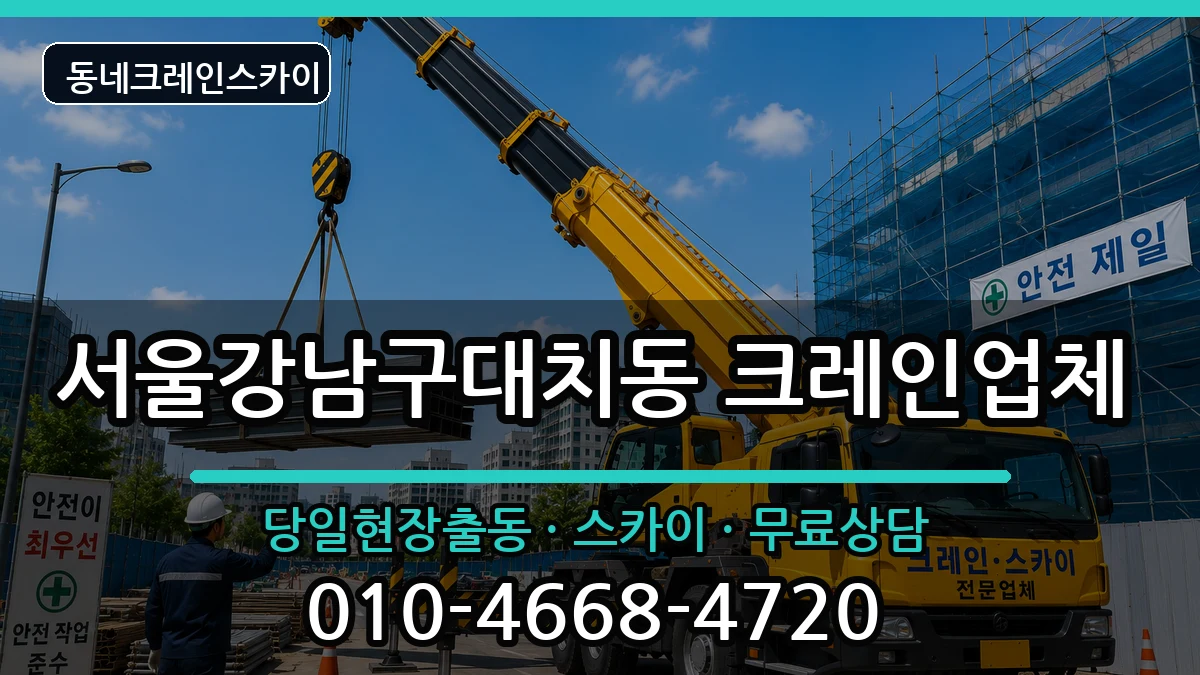 서울강남구대치동 크레인 장비 처리 안내 이미지 1