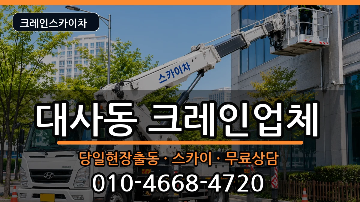 대전광역시중구대사동 크레인 대전광역시중구대사동 크레인 장비 처리 안내 이미지 1